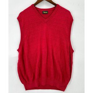 Andean Vest Mens Knit Pullover V-Neck Lightweight Pima Cotton Red XL